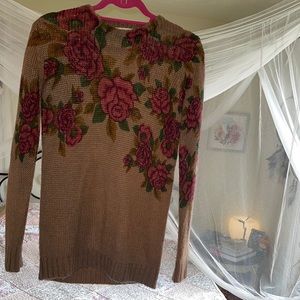 Urban Outfitters Floral Rose Sweater